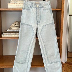 FSOT Jesse Kamm Pale blue denim patchfront handy pants size 0